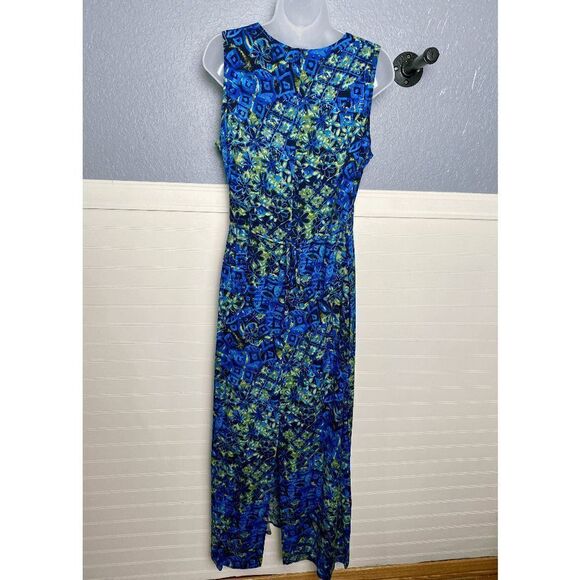 Maren Women's Sleeveless Back Slit Maxi Dress Multicolor - Picture 6 of 11